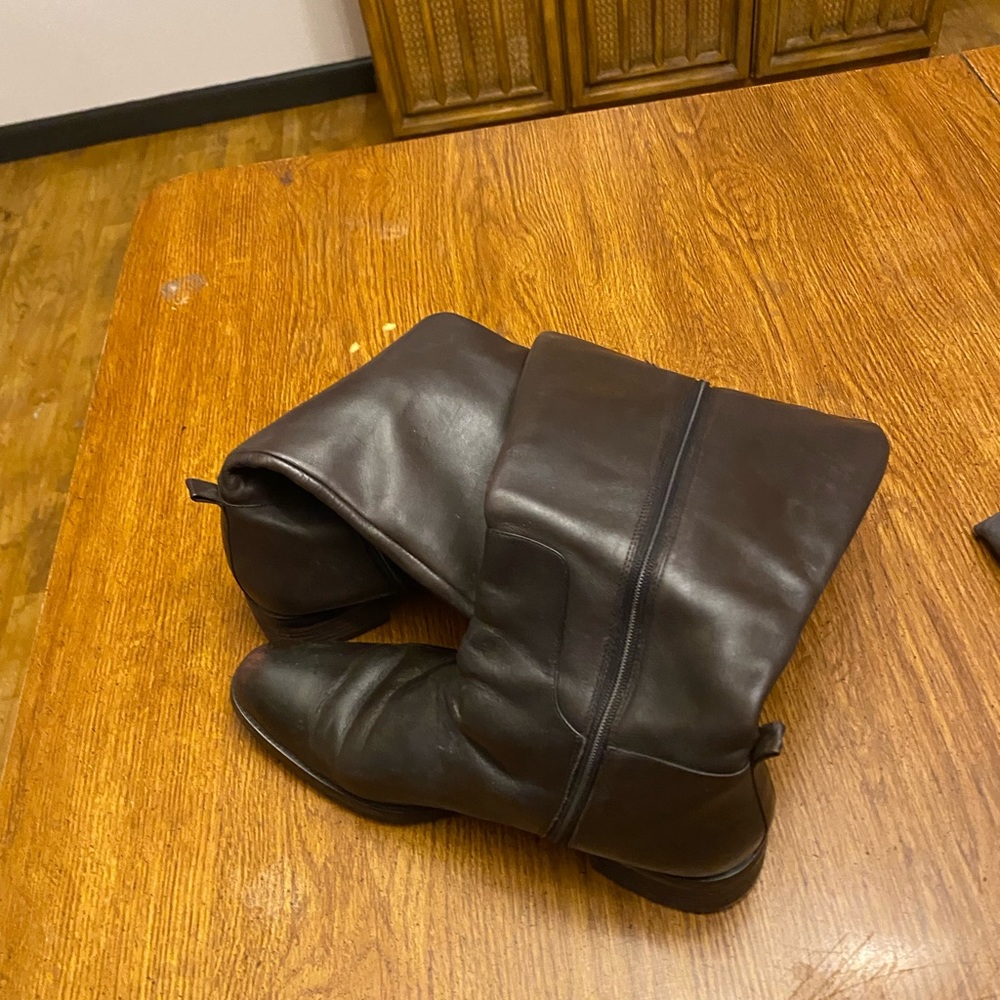 Brown knee high boots